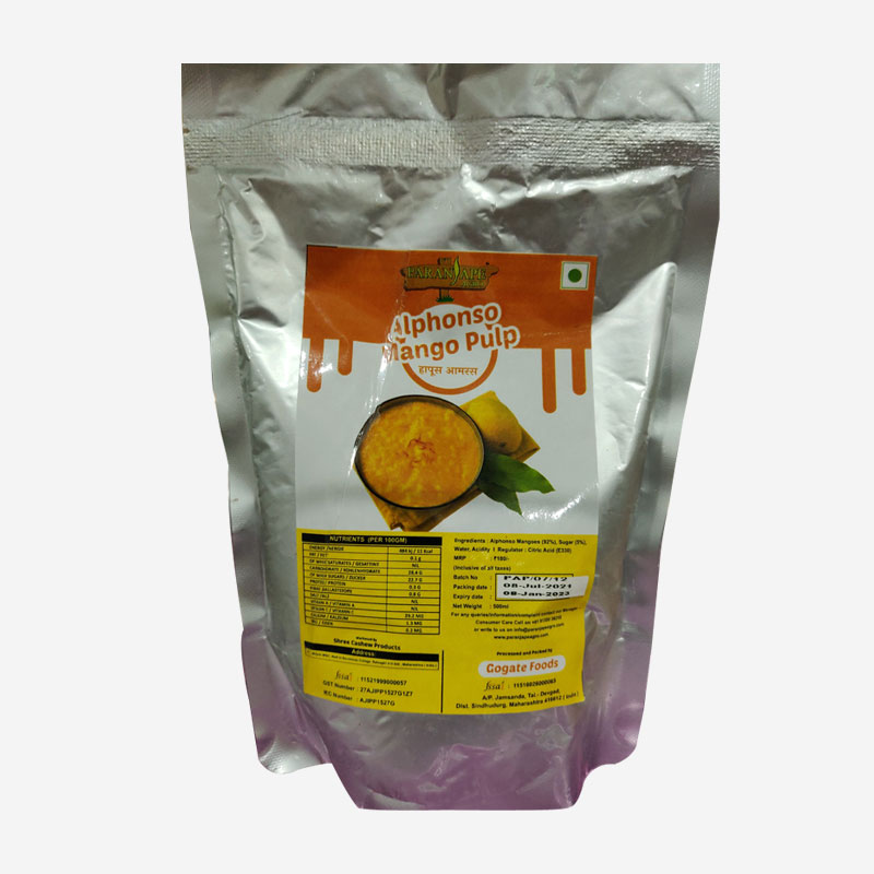 Paranjape Agro Alphonso Mango Pulp (Amras) 500gms – Foodland